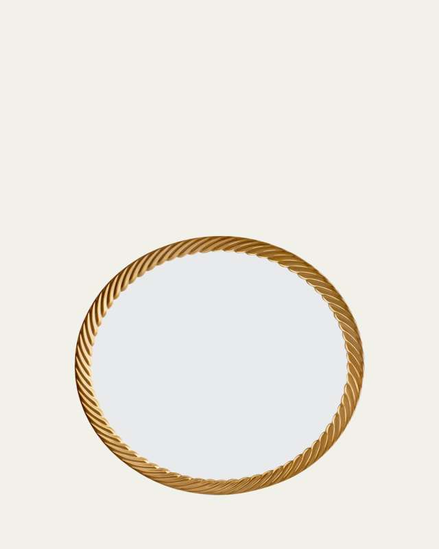 Corde Dinner Plate, White/Gold